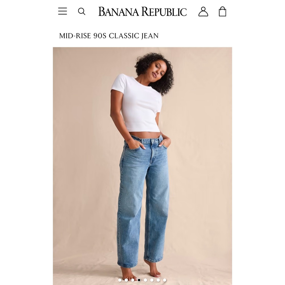 NWT Banana Republic Mid Rise 90s Loose Jeans 26 Medium Wash slouchy denim